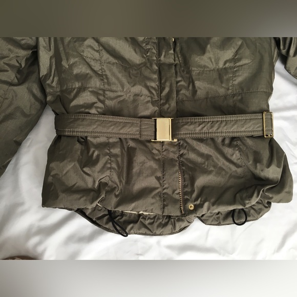 Y2k EUC Fera platinum bronze metallic Thermolite ski jacket with black faux fur - Picture 5 of 9